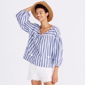 Madewell Striped Peasant Top XS